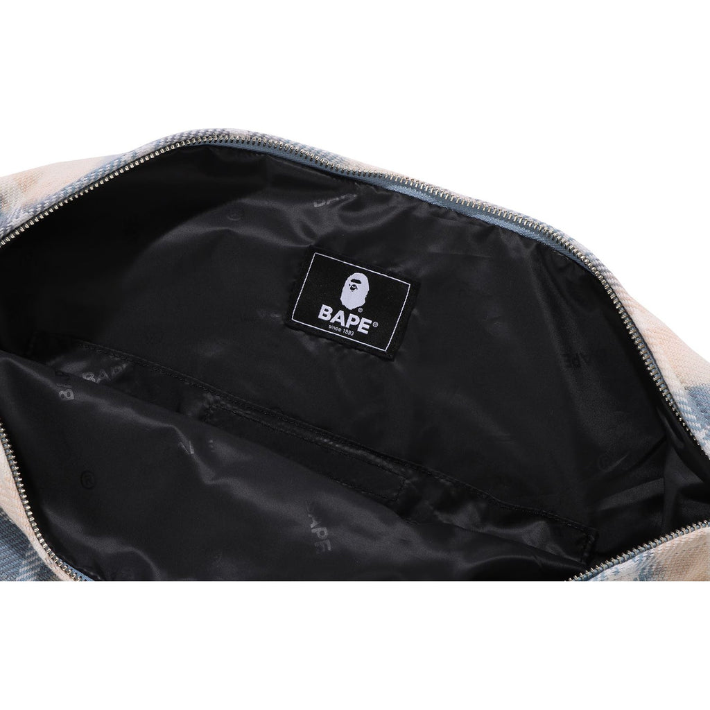 BLEACHED  CHECK FUROSHIKI BAG MENS