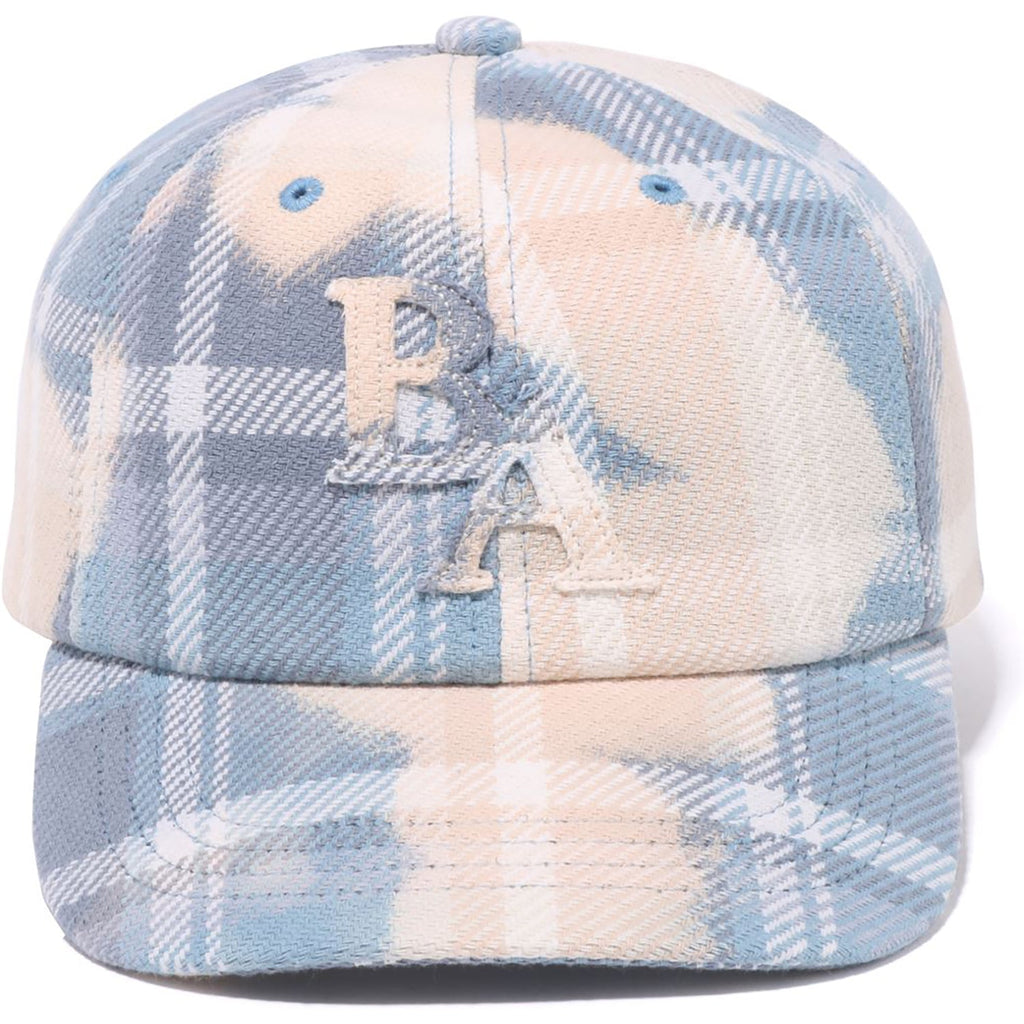 BLEACHED  CHECK PANEL CAP MENS