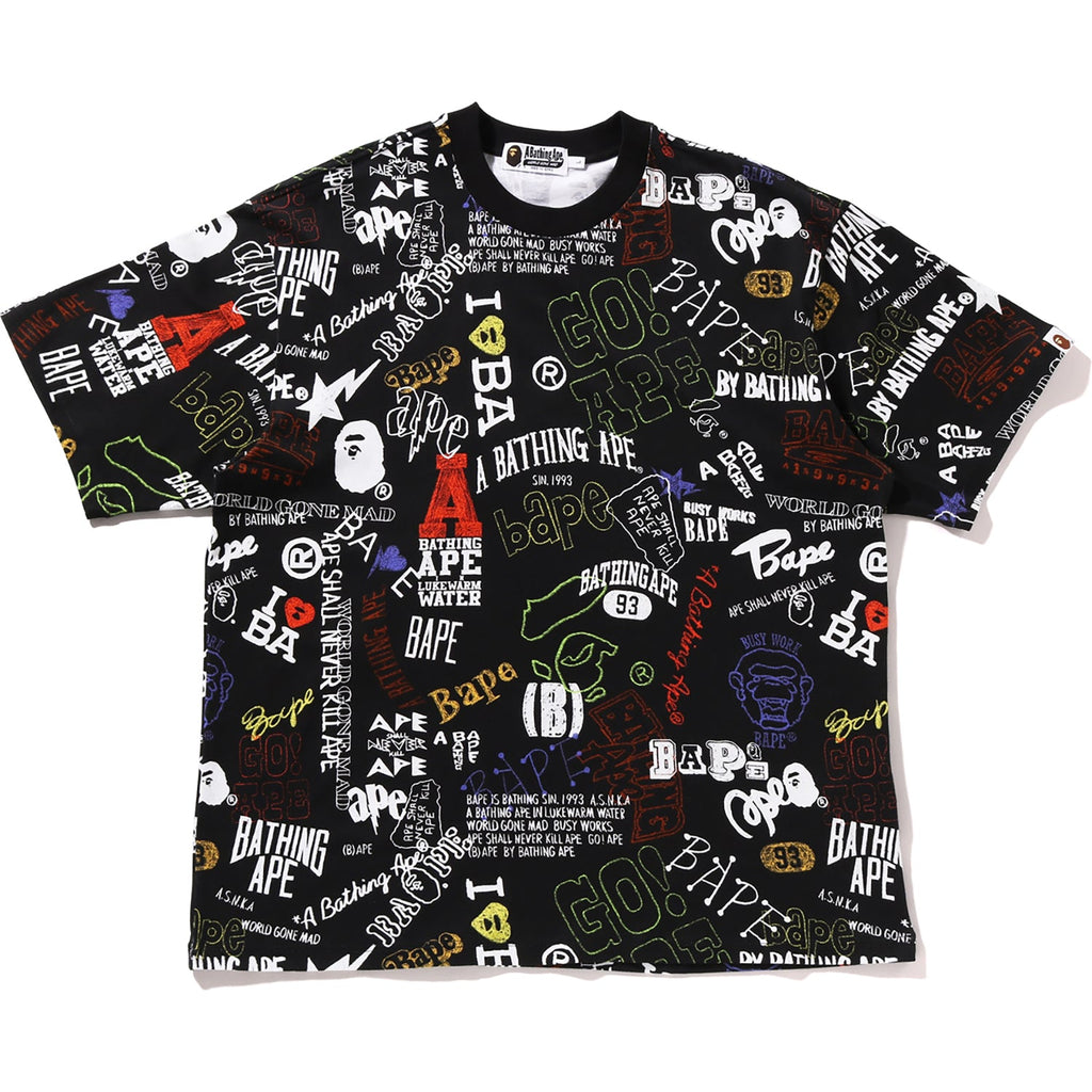 HAND DRAW PATTERN RELAXED FIT TEE MENS