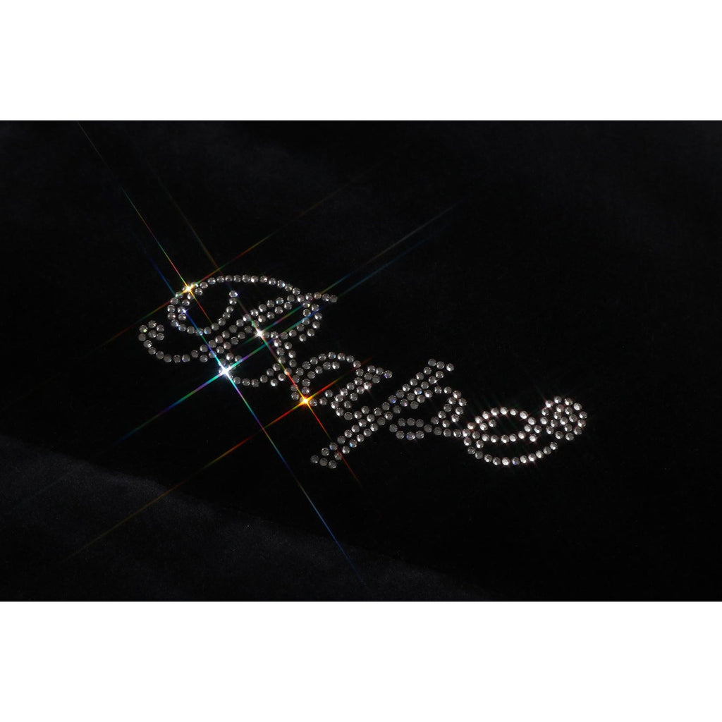 CRYSTAL STONE  LOGO VELOUR DOWN JACKET LADIES