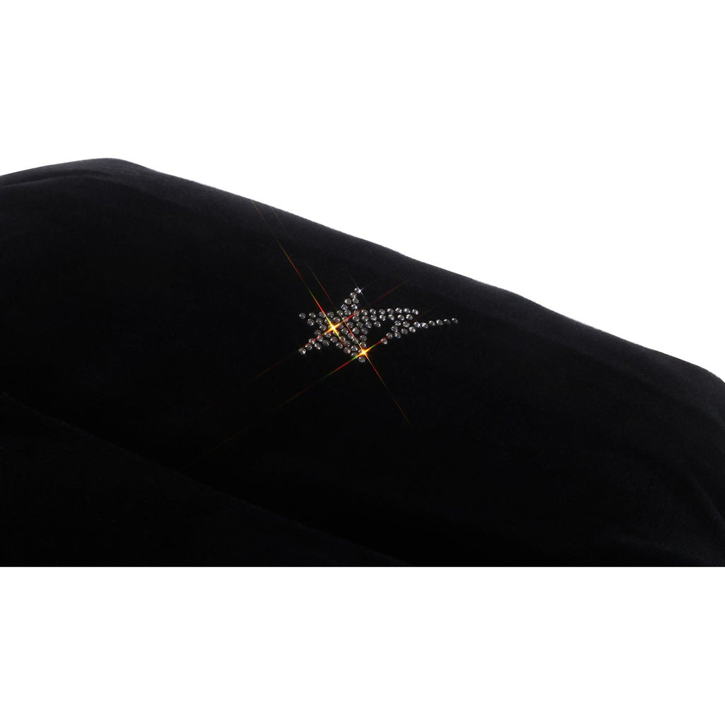 CRYSTAL STONE  LOGO VELOUR DOWN JACKET LADIES