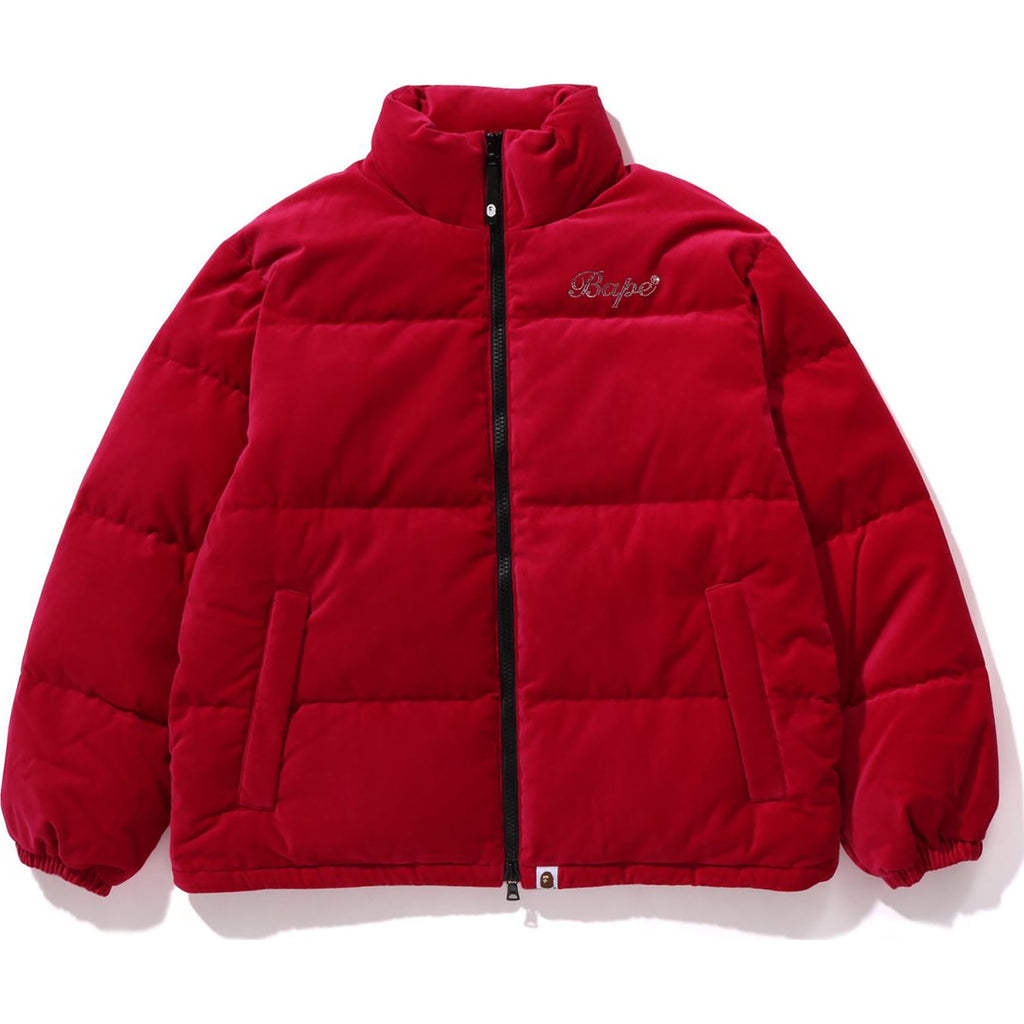 CRYSTAL STONE  LOGO VELOUR DOWN JACKET LADIES