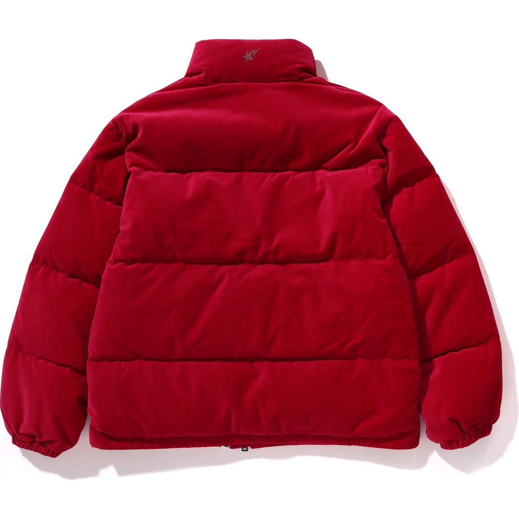 CRYSTAL STONE  LOGO VELOUR DOWN JACKET LADIES