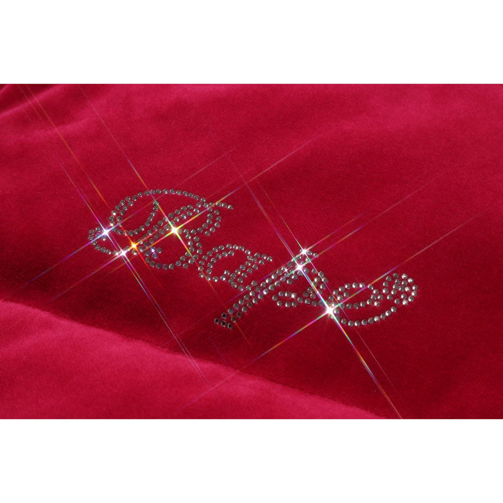 CRYSTAL STONE  LOGO VELOUR DOWN JACKET LADIES