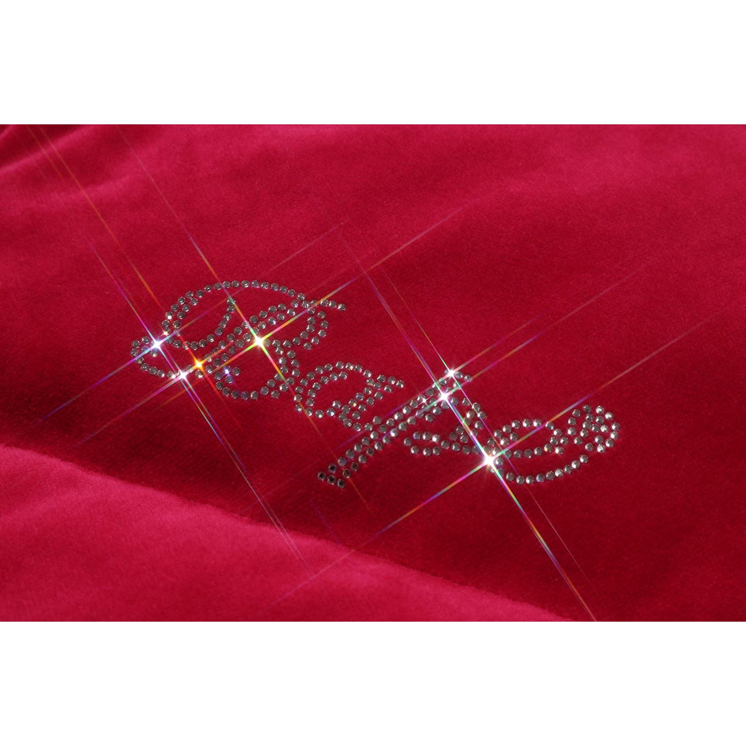 CRYSTAL STONE  LOGO VELOUR DOWN JACKET LADIES