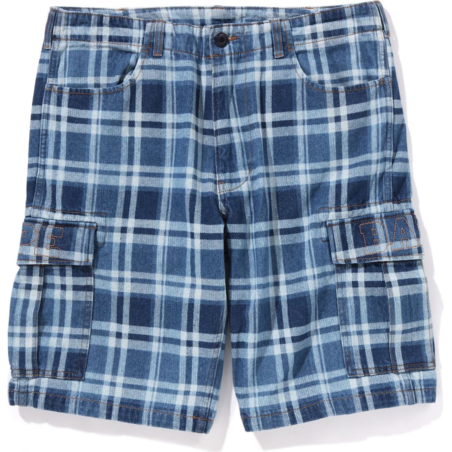 CHECK 6 POCKET DENIM SHORTS MENS