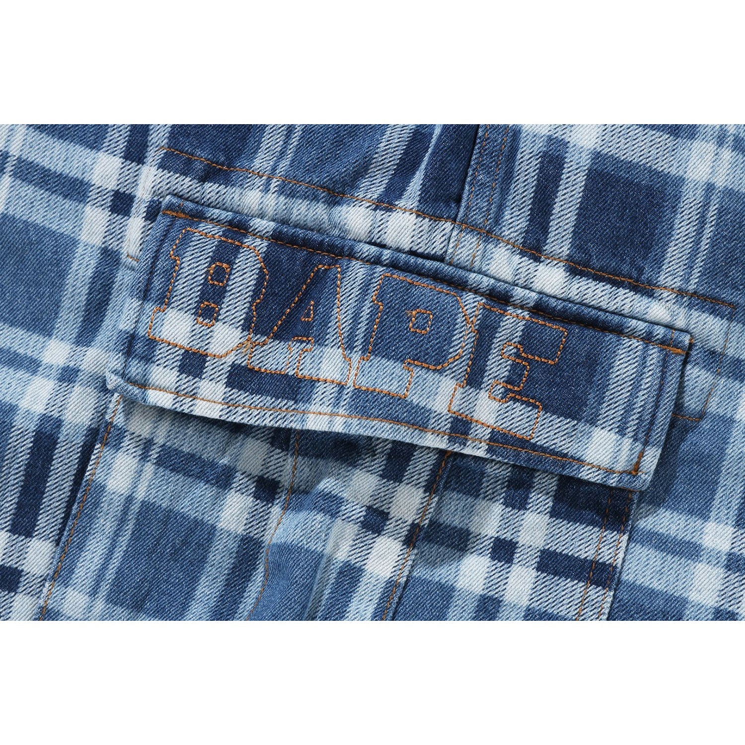 CHECK 6 POCKET DENIM SHORTS MENS