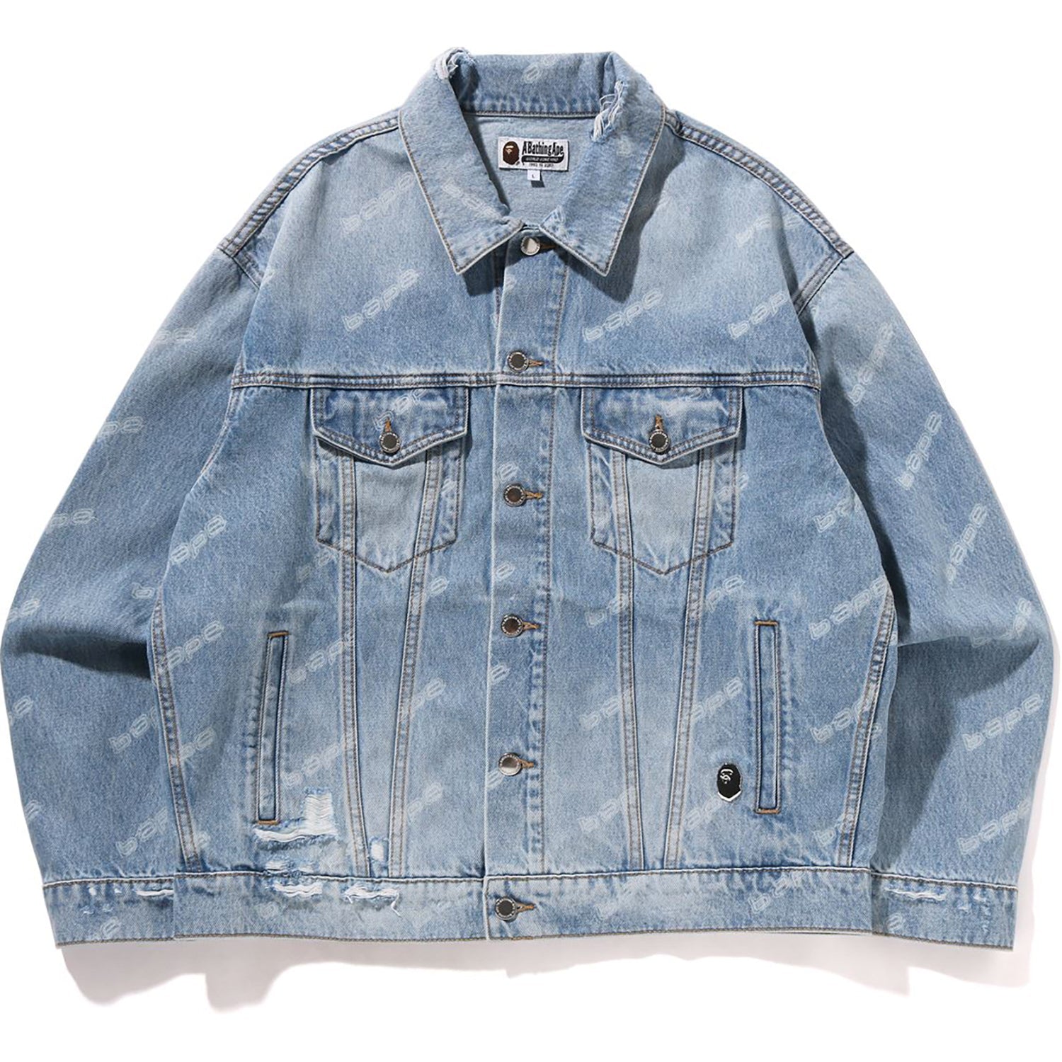 HEXAGRAM LASER DESTROY DENIM JACKET MENS