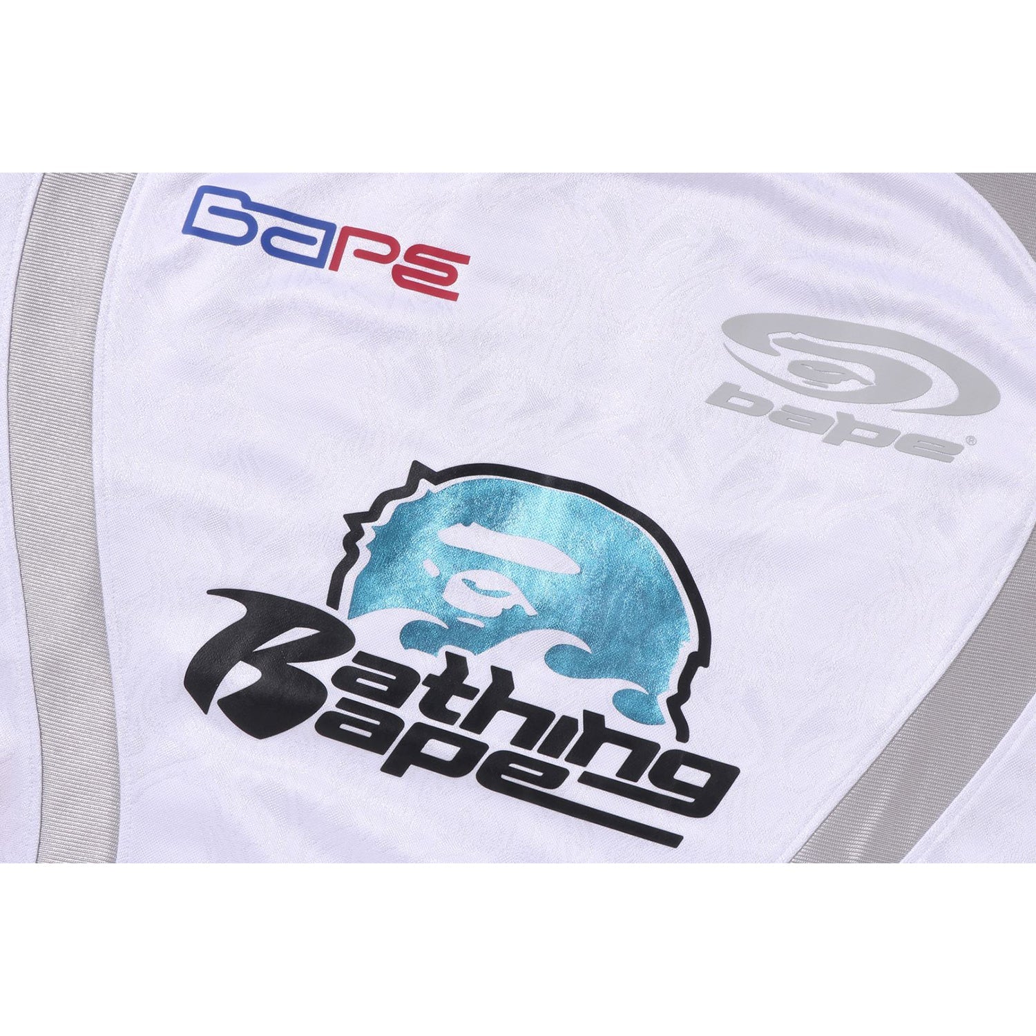 FLAME PATTERN MULTI LOGO RELAXED FIT FOOTBALL JERSEY MENS