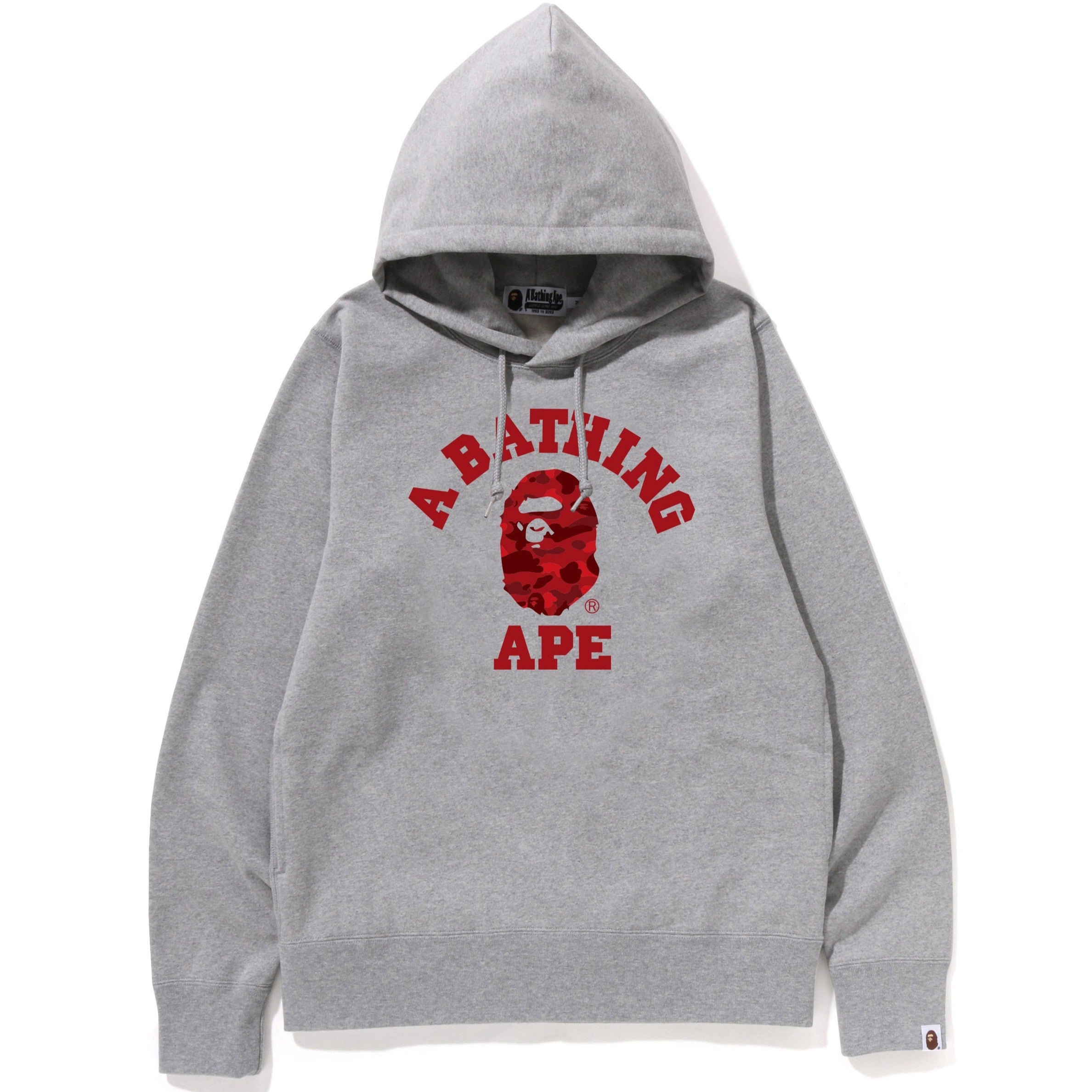 US  COLOR CAMO COLLEGE PULLOVER HOODIE MENS