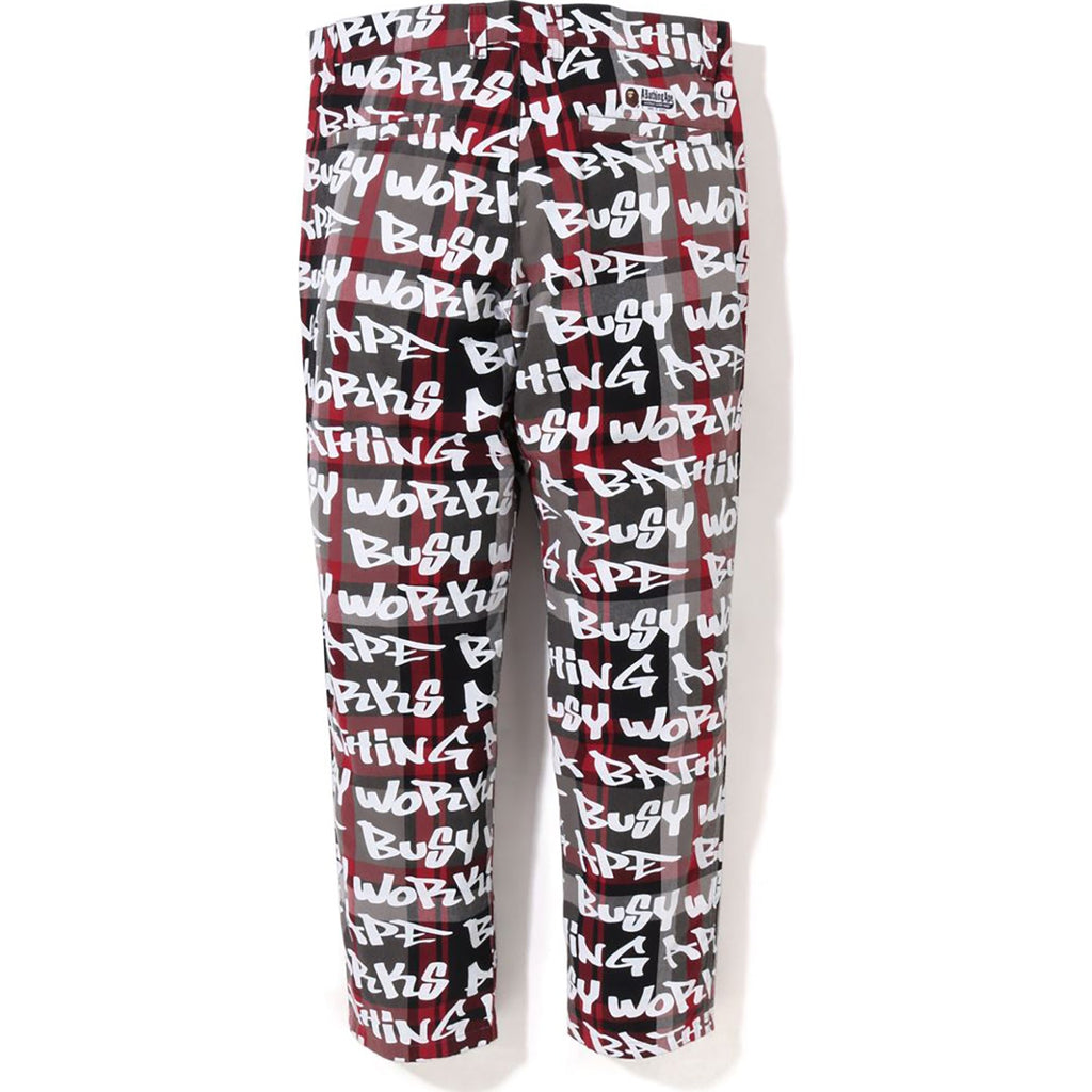 GRAFFITI CHECK ONE POINT RELAXED FIT PANTS MENS