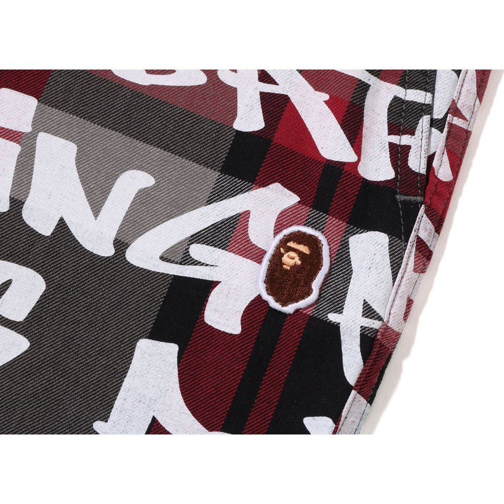 GRAFFITI CHECK ONE POINT RELAXED FIT PANTS MENS