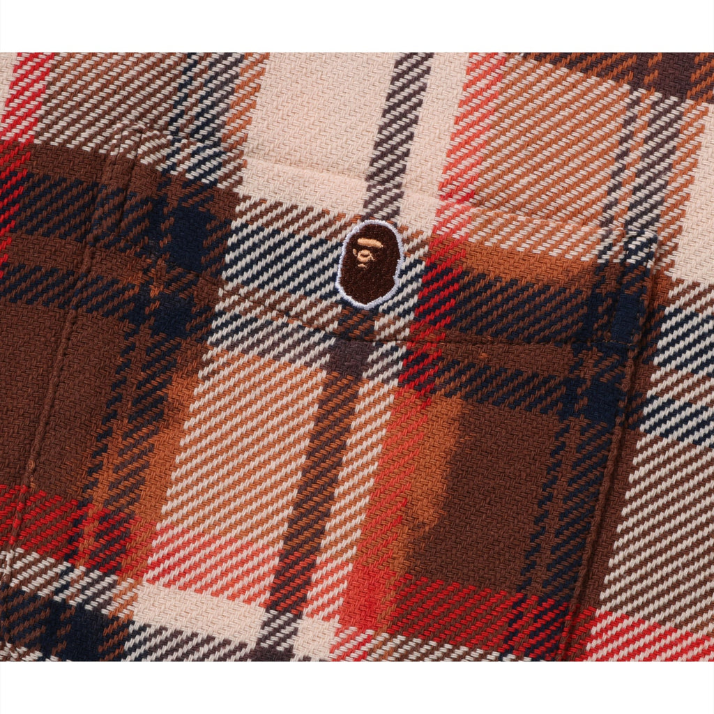 BLEACHED  CHECK ZIP SHIRT MENS