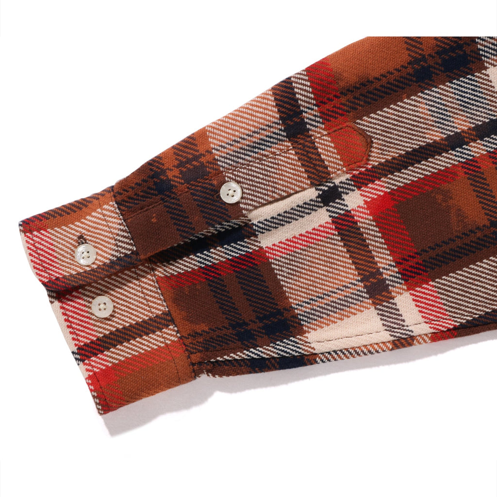 BLEACHED  CHECK ZIP SHIRT MENS