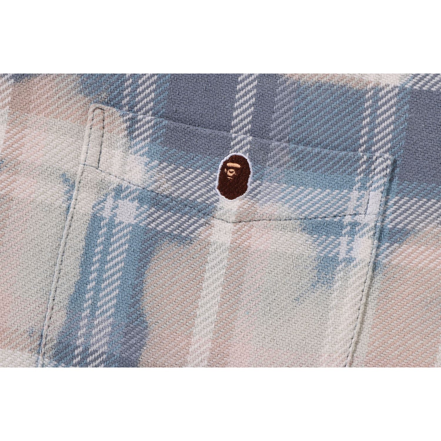 BLEACHED  CHECK ZIP SHIRT MENS