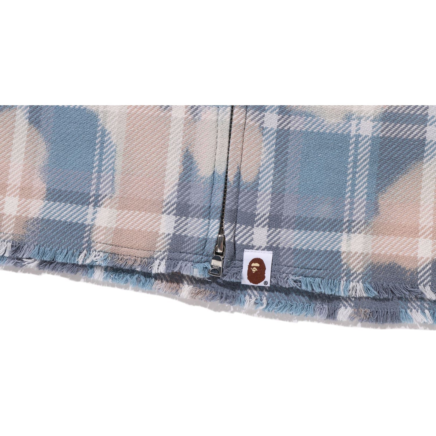 BLEACHED  CHECK ZIP SHIRT MENS