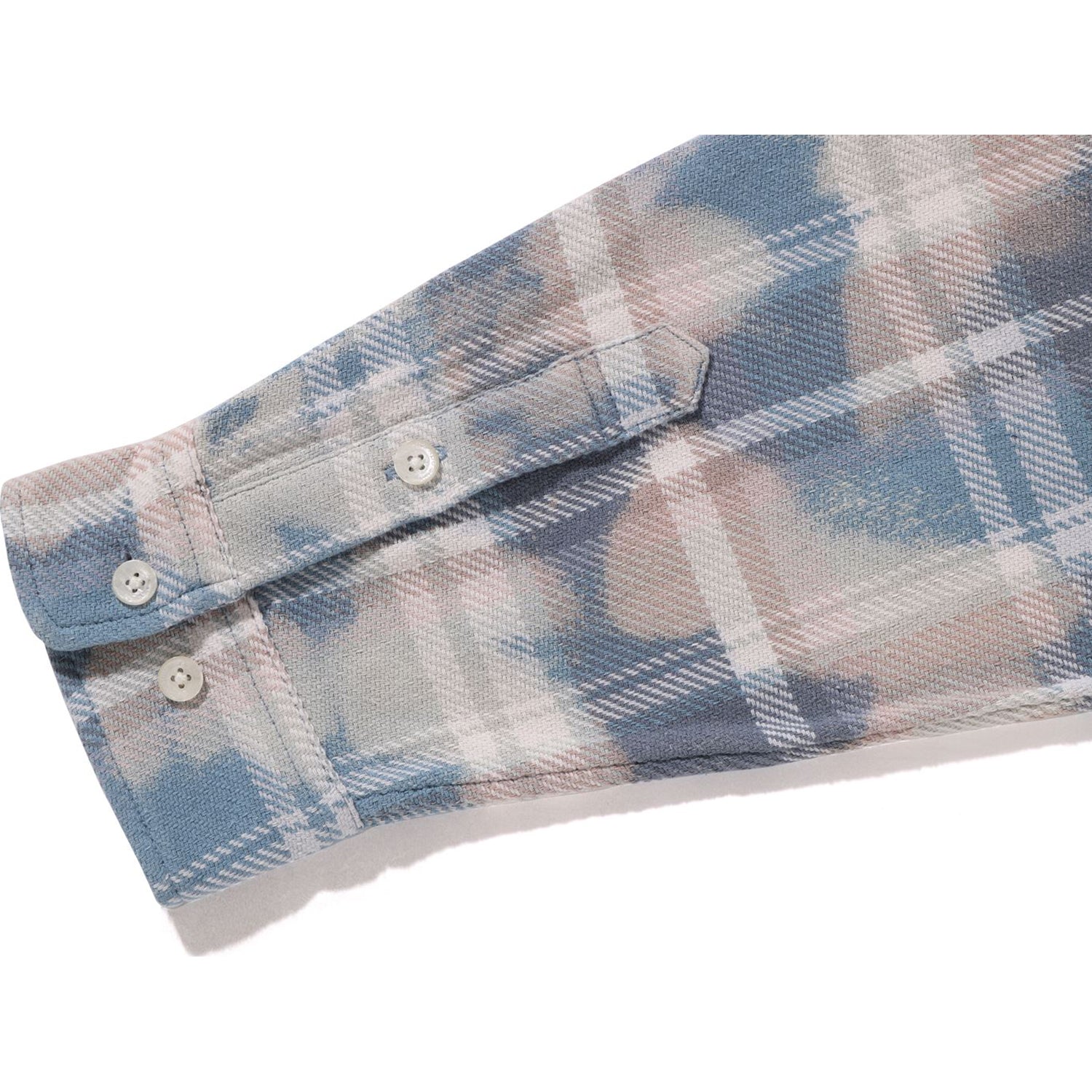 BLEACHED  CHECK ZIP SHIRT MENS