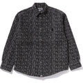 LUX SPORT PATTERN JACQUARD 10OZ DENIM SHIRTS MENS