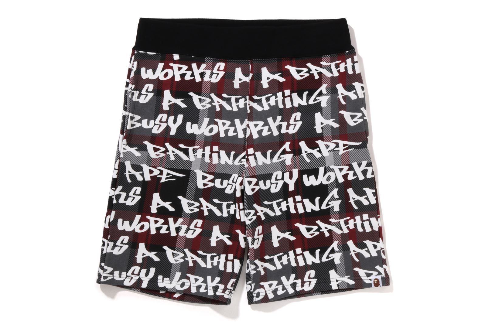 GRAFFITI CHECK SWEAT SHORTS MENS