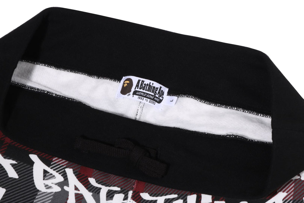 GRAFFITI CHECK SWEAT SHORTS MENS