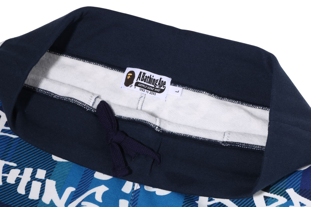 GRAFFITI CHECK SWEAT SHORTS MENS