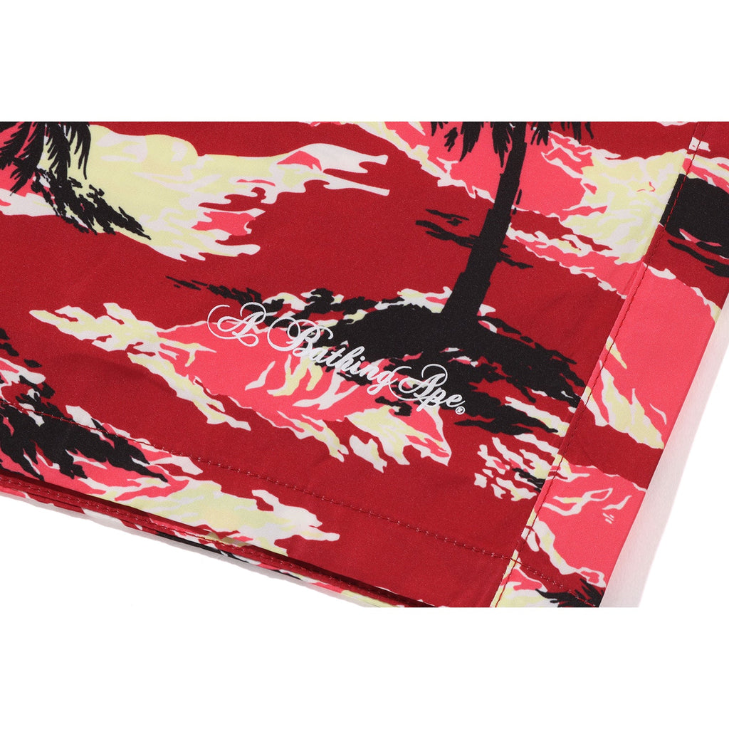 PALM TREE CAMO RELAXED FIT BEACH SHORTS MENS