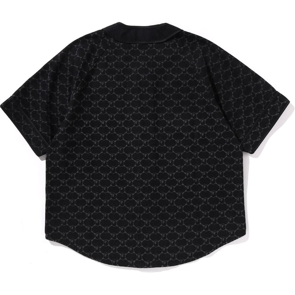 COLLEGE MONOGRAM BASEBALL SS DENIM SHIRT MENS