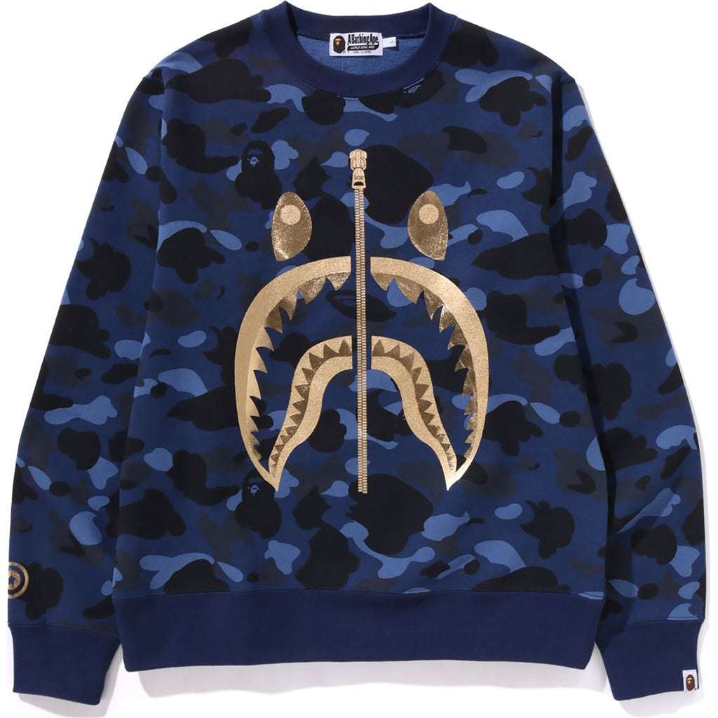MENS COLOR CAMO SHARK CREWNECK SWEATSHIRT