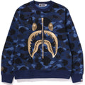 MENS COLOR CAMO SHARK CREWNECK SWEATSHIRT