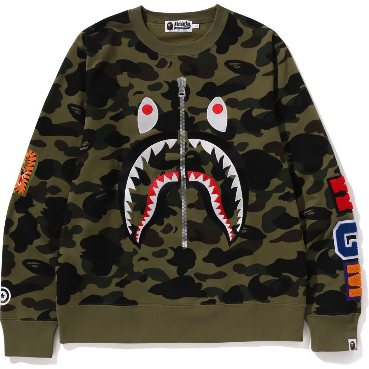MENS 1ST CAMO SHARK CREWNECK SWEATSHIRT