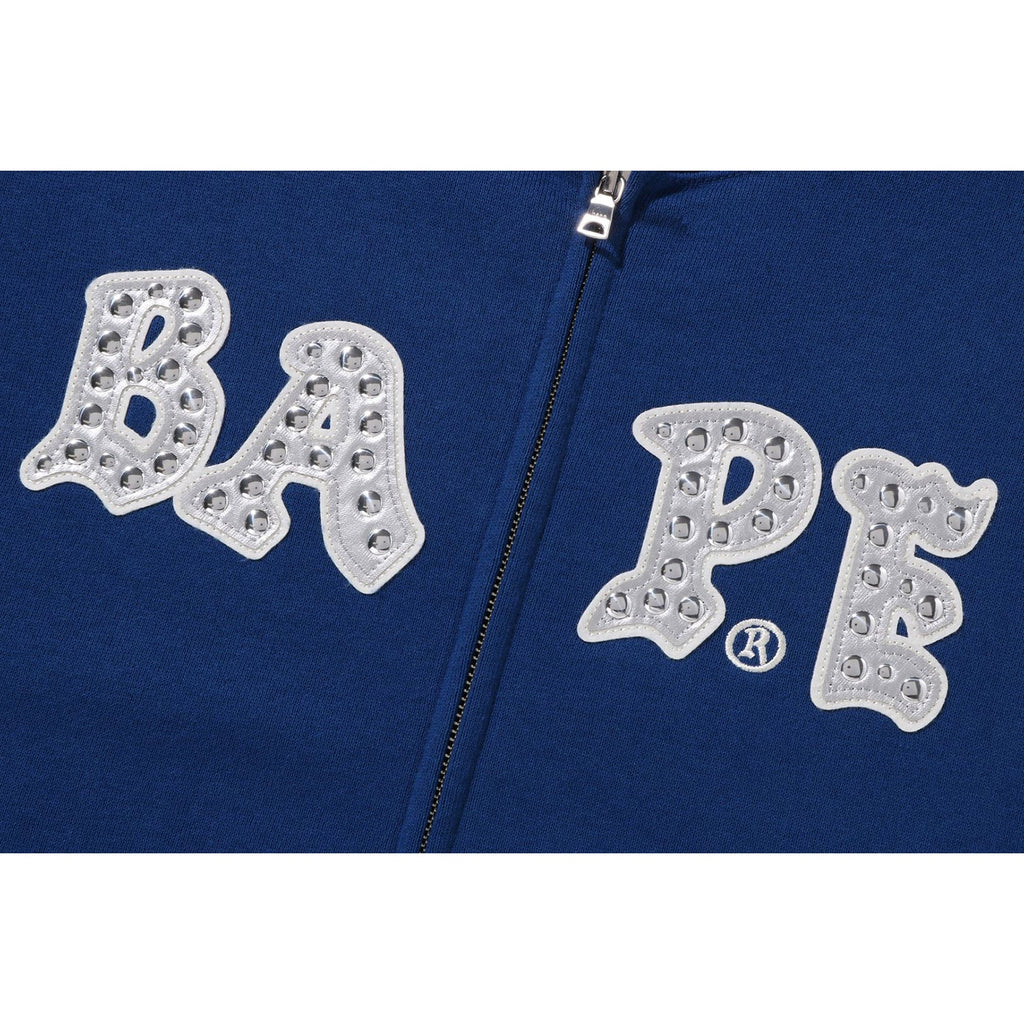 STUDDED OVERSIZED FULL ZIP HOODIE LADIES