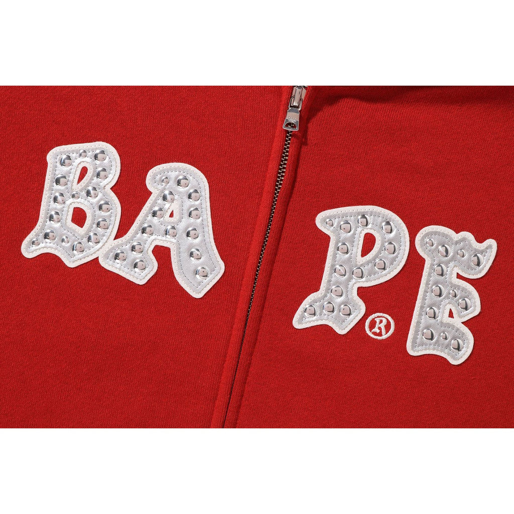 STUDDED OVERSIZED FULL ZIP HOODIE LADIES
