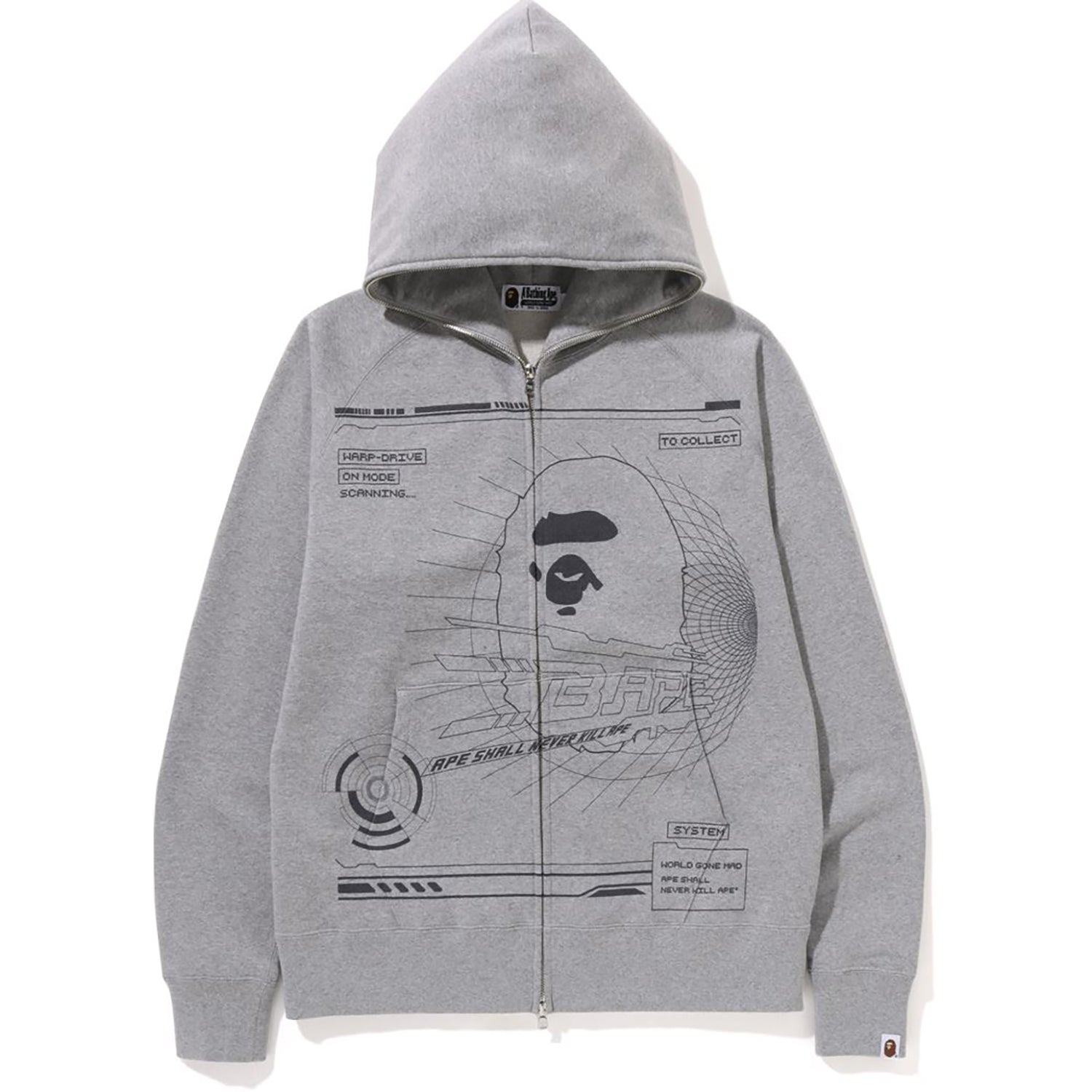 OVERPRINTED FULL ZIP HOODIE MENS