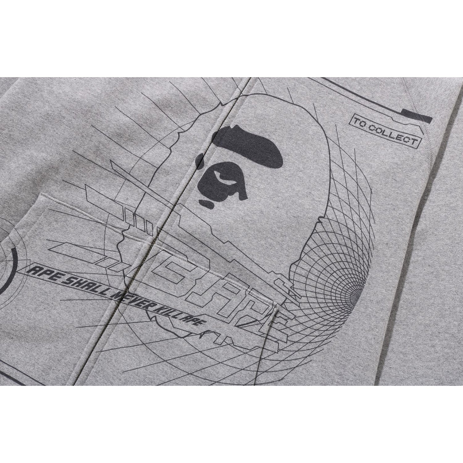 OVERPRINTED FULL ZIP HOODIE MENS