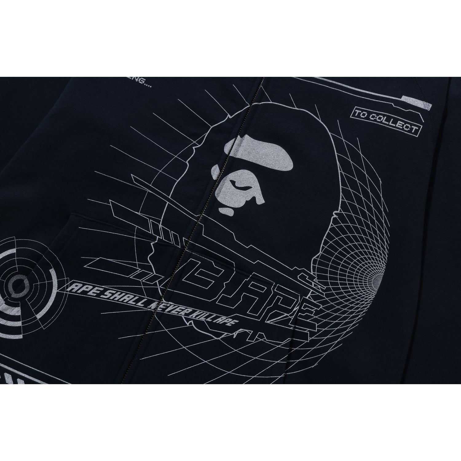 OVERPRINTED FULL ZIP HOODIE MENS