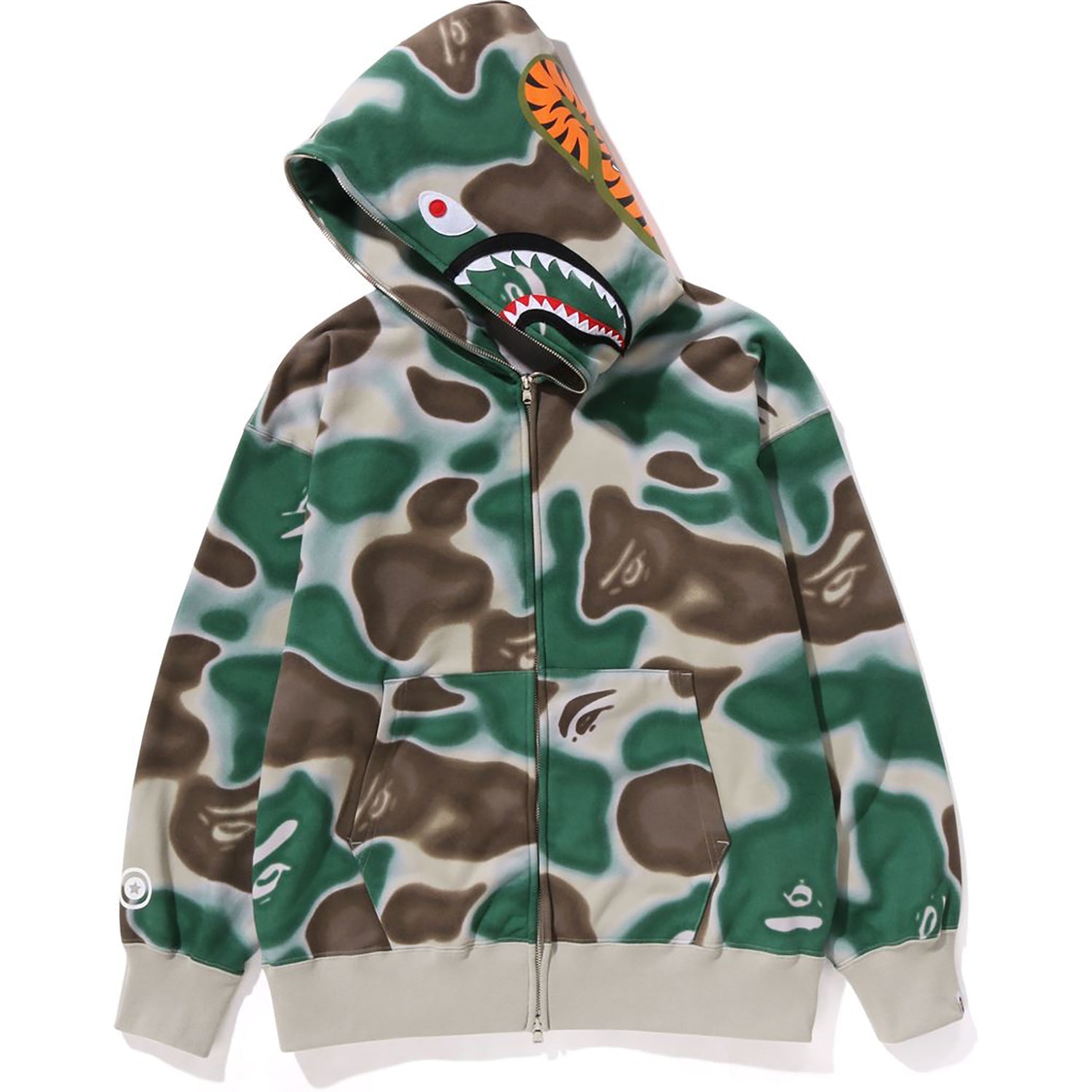 LIQUID CAMO SHARK RELAXED FIT FULL ZIP HOODIE MENS