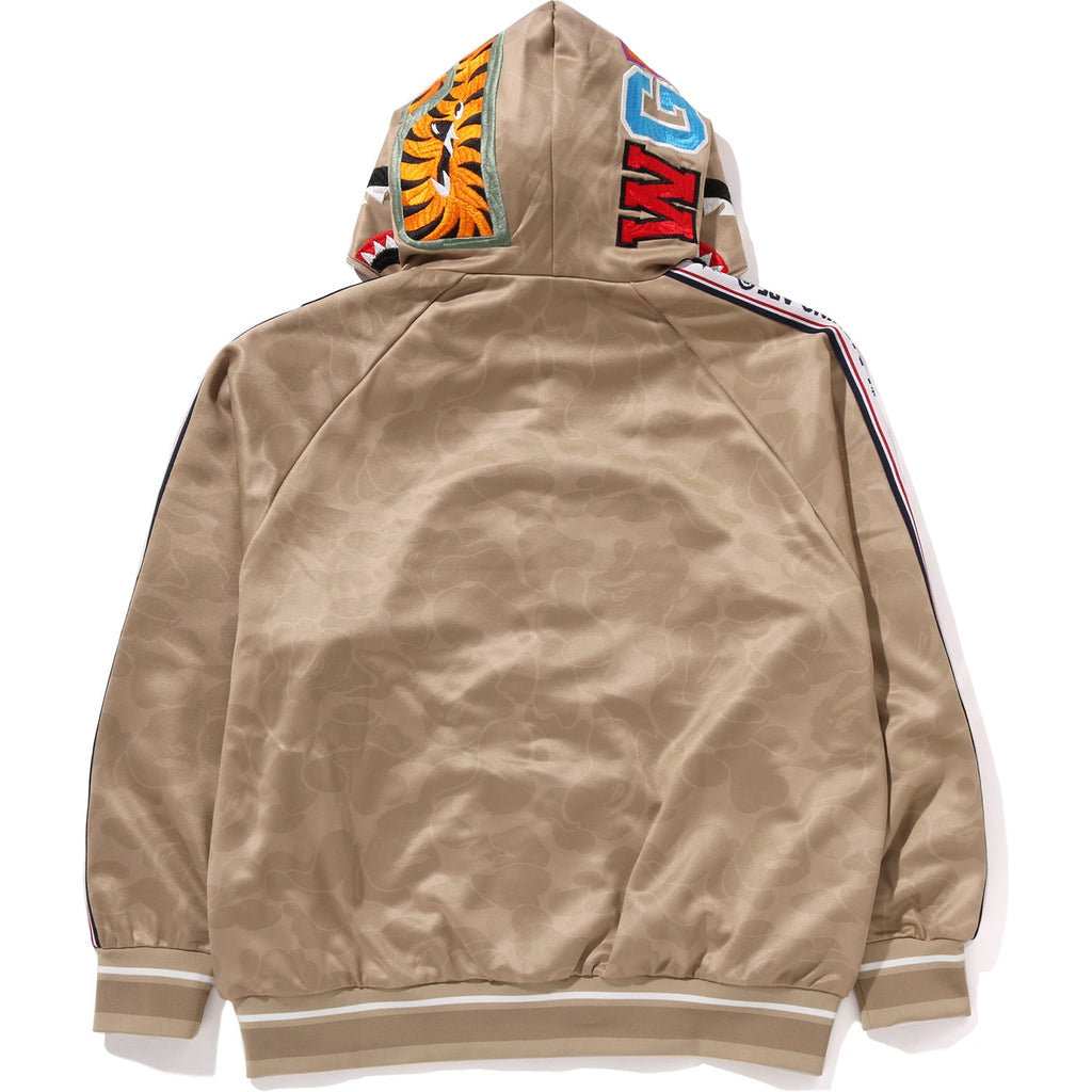 MENS SOLID CAMO RELAXED FIT SHARK FULL ZIP HOODIE JACKET