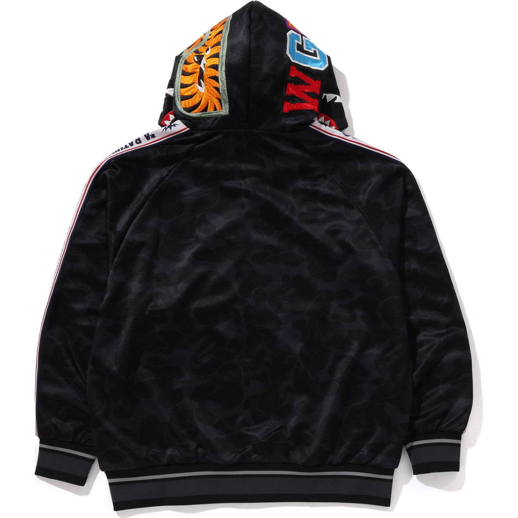 MENS SOLID CAMO RELAXED FIT SHARK FULL ZIP HOODIE JACKET