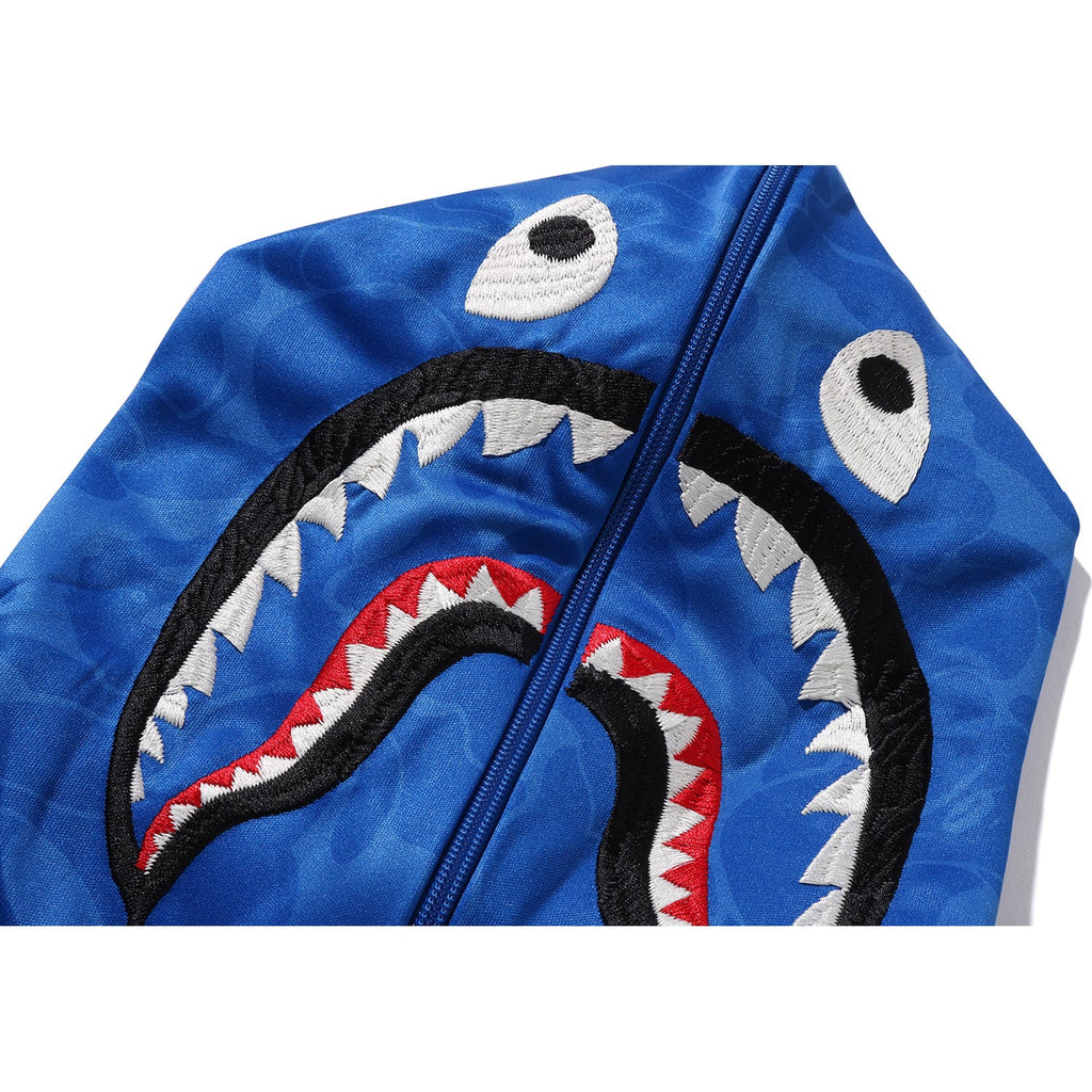 MENS SOLID CAMO RELAXED FIT SHARK FULL ZIP HOODIE JACKET