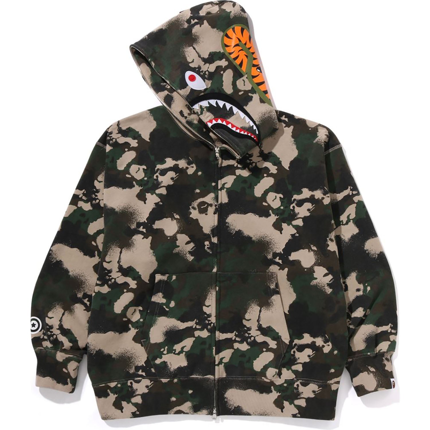 MAP CAMO SHARK FULL ZIP HOODIE MENS