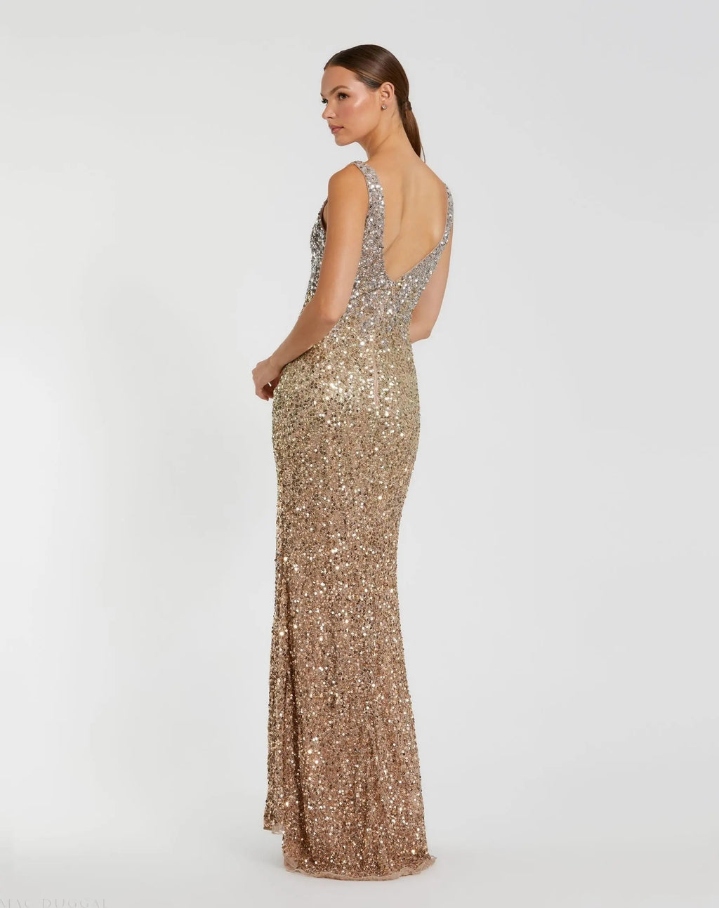 Women's Gold Dress Sequin Sleeveless - Gold