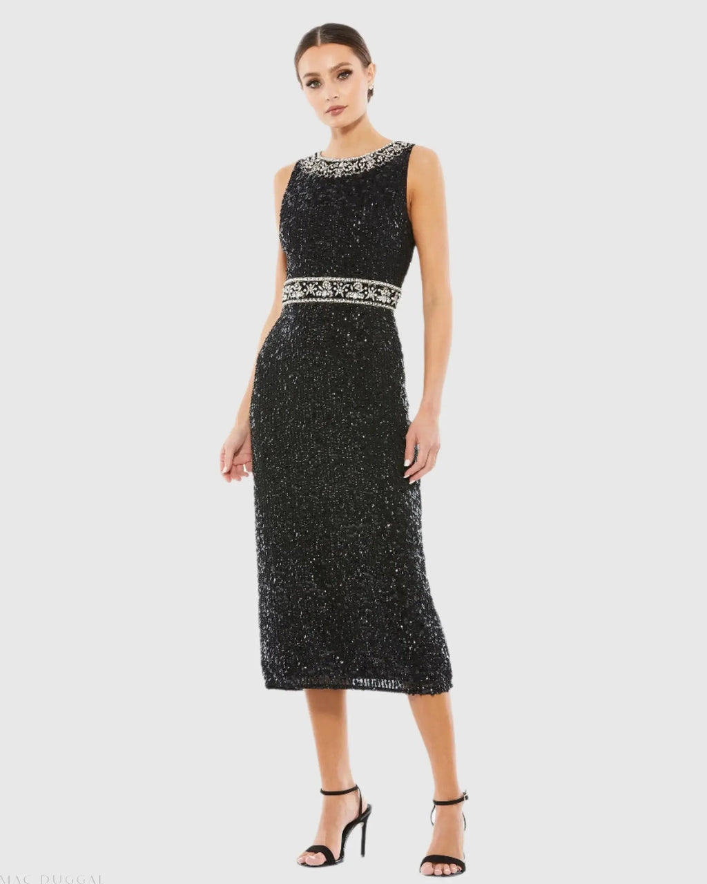 Women's Midi Dress Sleeveless - Sequin Mesh