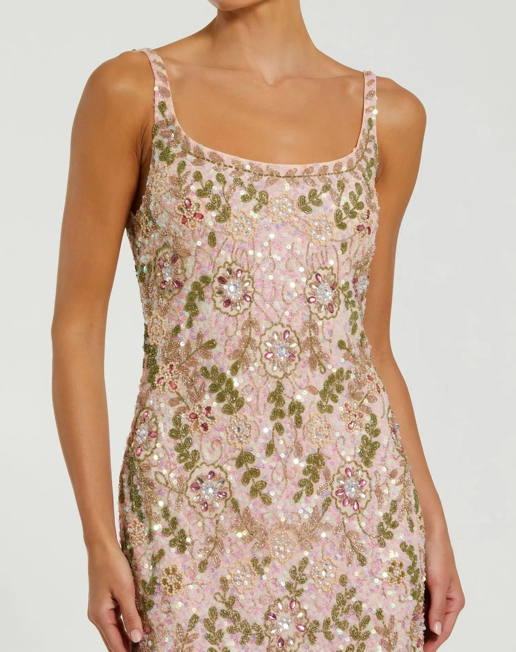 Women's Pink Maxi Dress Floral Sleeveless