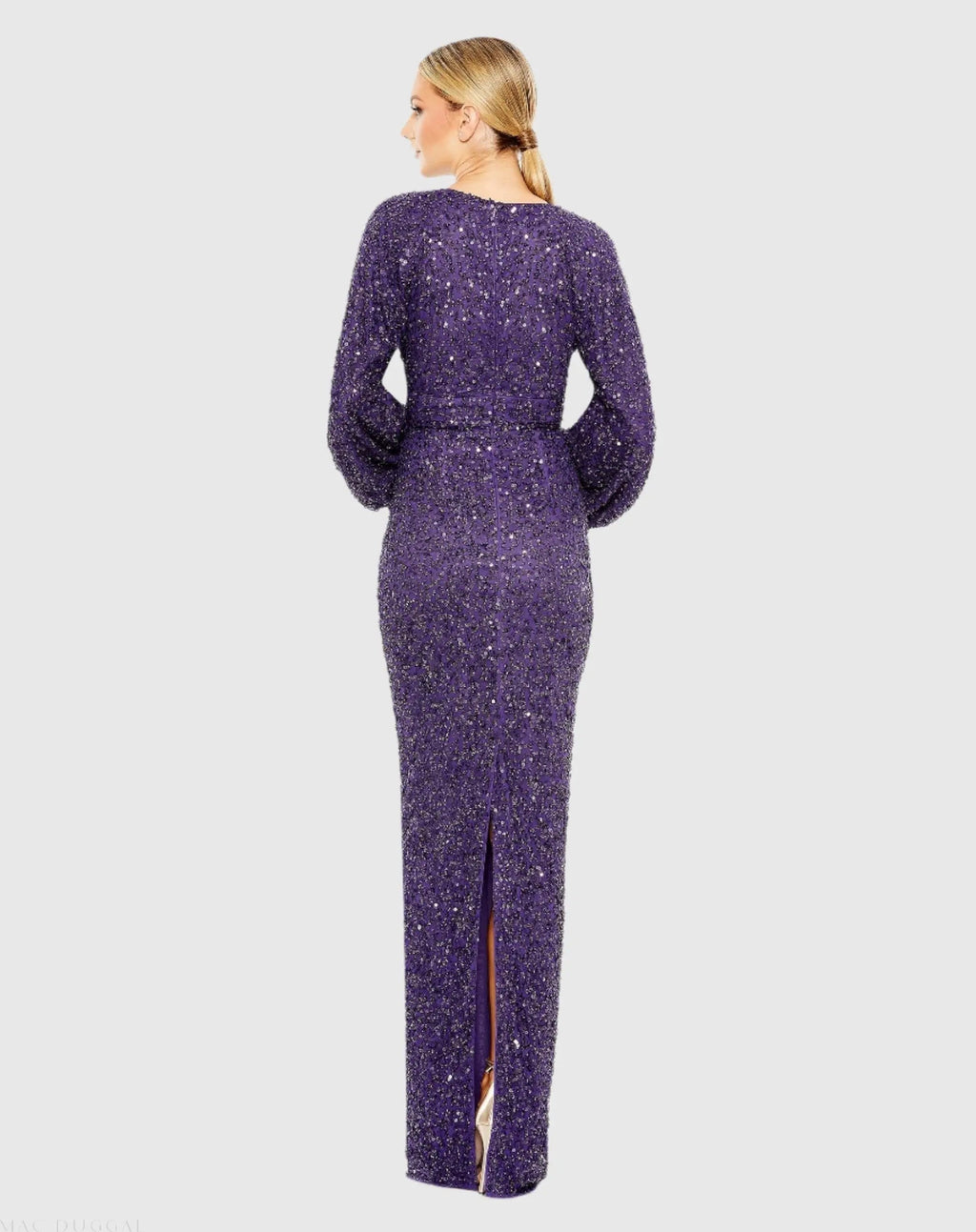 Women's Purple Dress Sequin - Purple Pleated