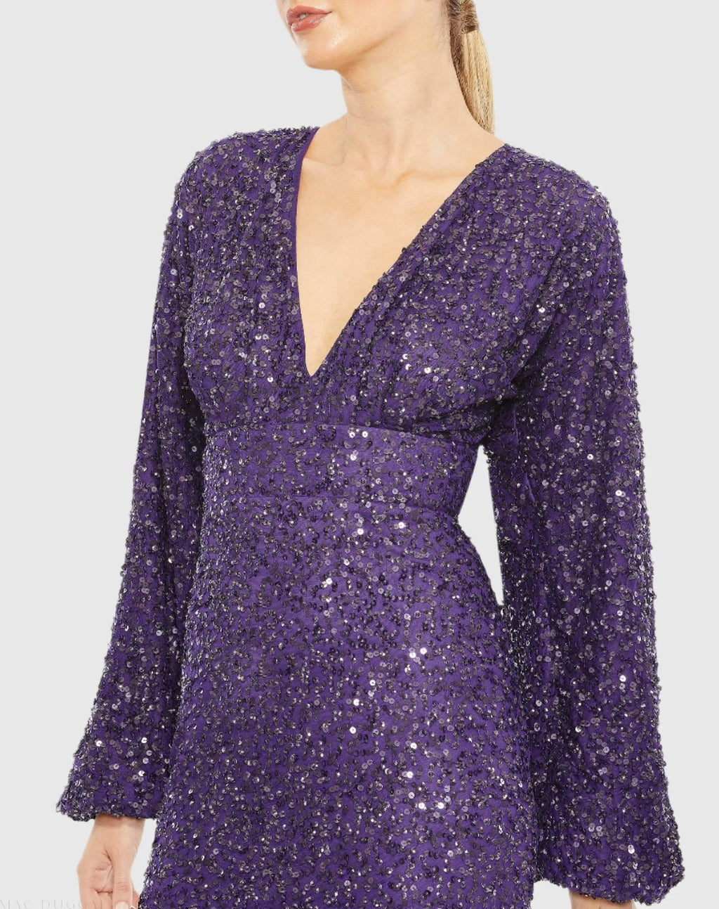 Women's Purple Dress Sequin - Purple Pleated