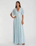 Women's Blue Evening Dress for Evening & Special Occasions - Blue Sequin Mesh