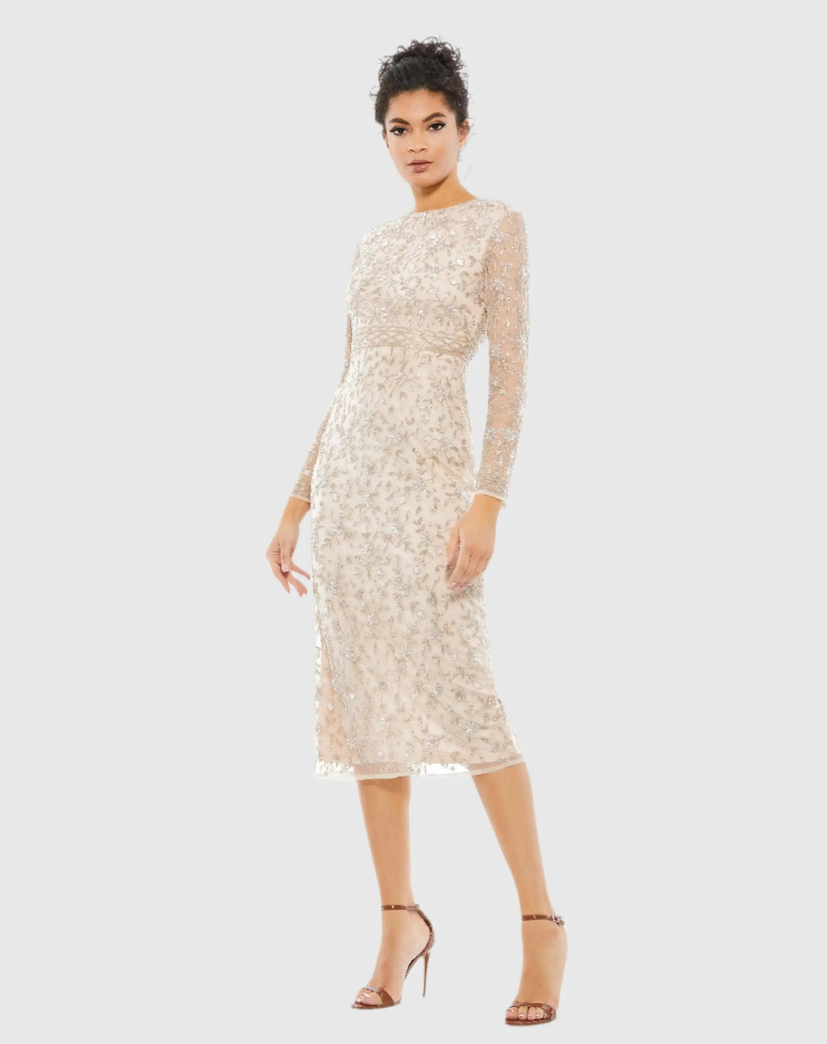 Women's Dress - Sheer Sleeves