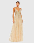Women's Beige Dress Sequin Sleeveless - 10928 Nude