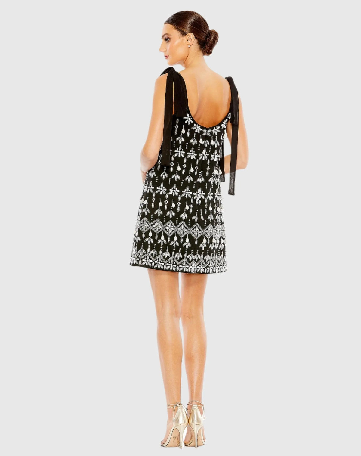 Women's Black Dress Sleeveless - Black Sequin
