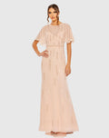 Women's Pink Dress - Pink Sequin Mesh